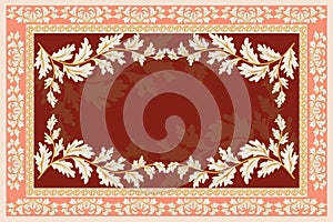 Persian Carpet or Iranian Carpet Traditional Design Oriental Damask Floral Embroidery Design for Carpets. photo